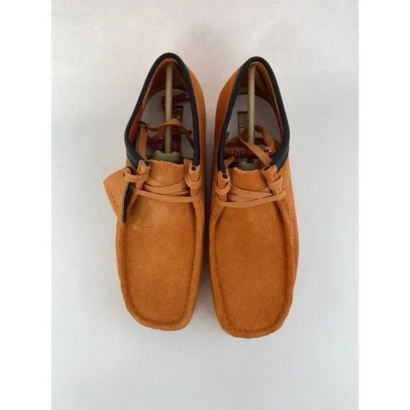 Clarks Originals Wallabee Orange Suede Men's Shoes Chukka Boots Limited Edition - Picture 7 of 12